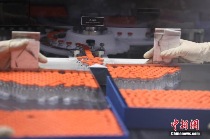 資料圖：北京科興中維生物技術(shù)有限公司生產(chǎn)線上的疫苗。 <a target='_blank' href='/'>中新社</a>記者 蔣啟明 攝 　