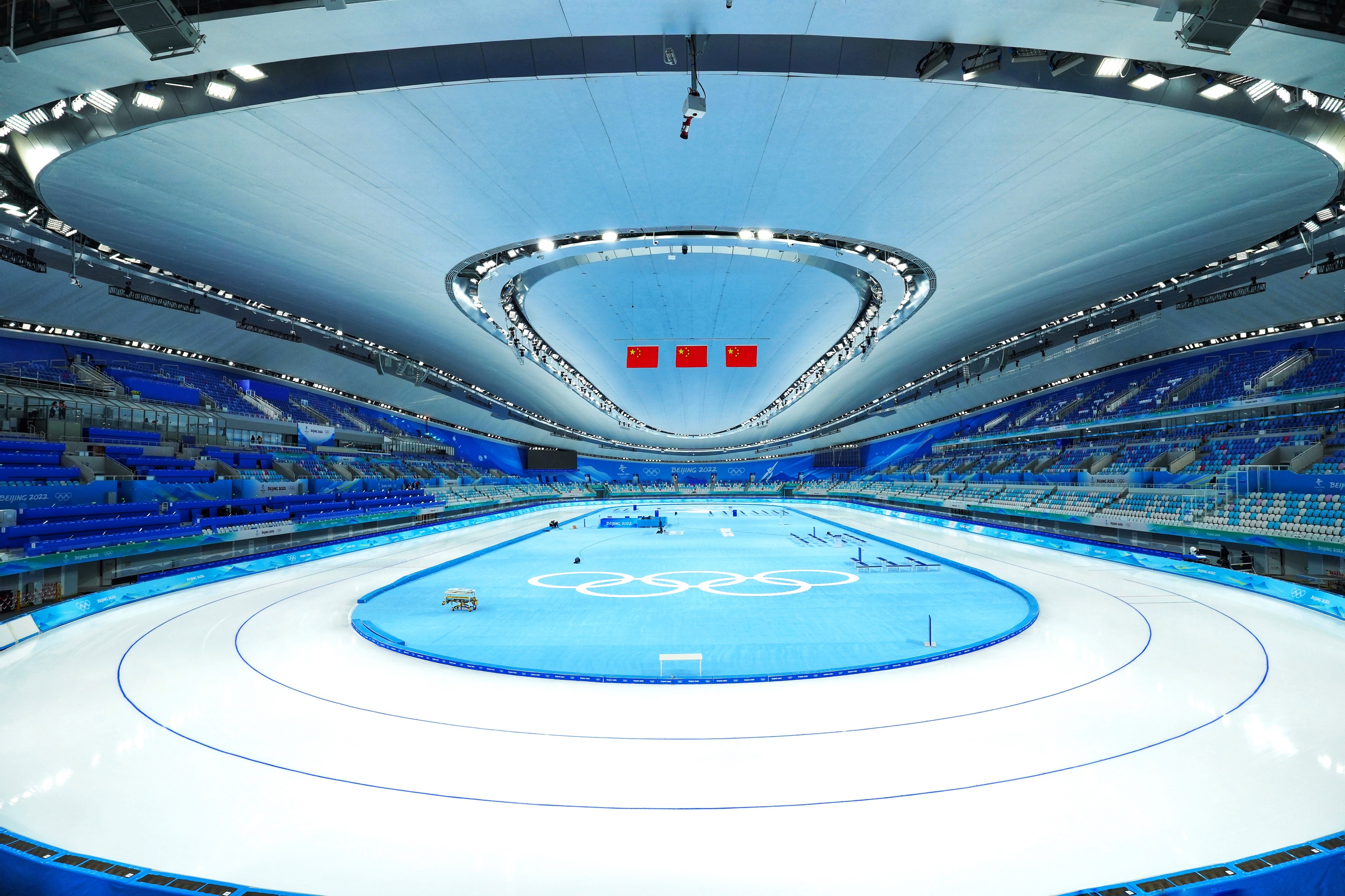 △國家速滑館，2022年1月4日，習近平總書記到這里調研。(圖/總臺國廣記者李晉拍攝)