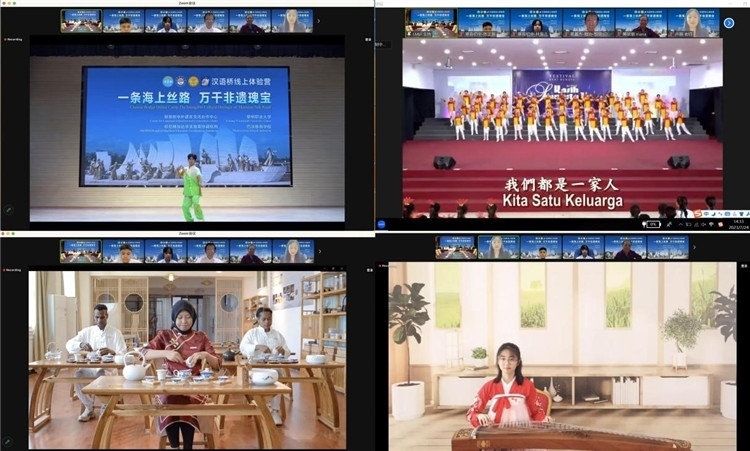 圖為開營儀式上兩國營員表演精彩節(jié)目。黎明職業(yè)大學(xué)供圖