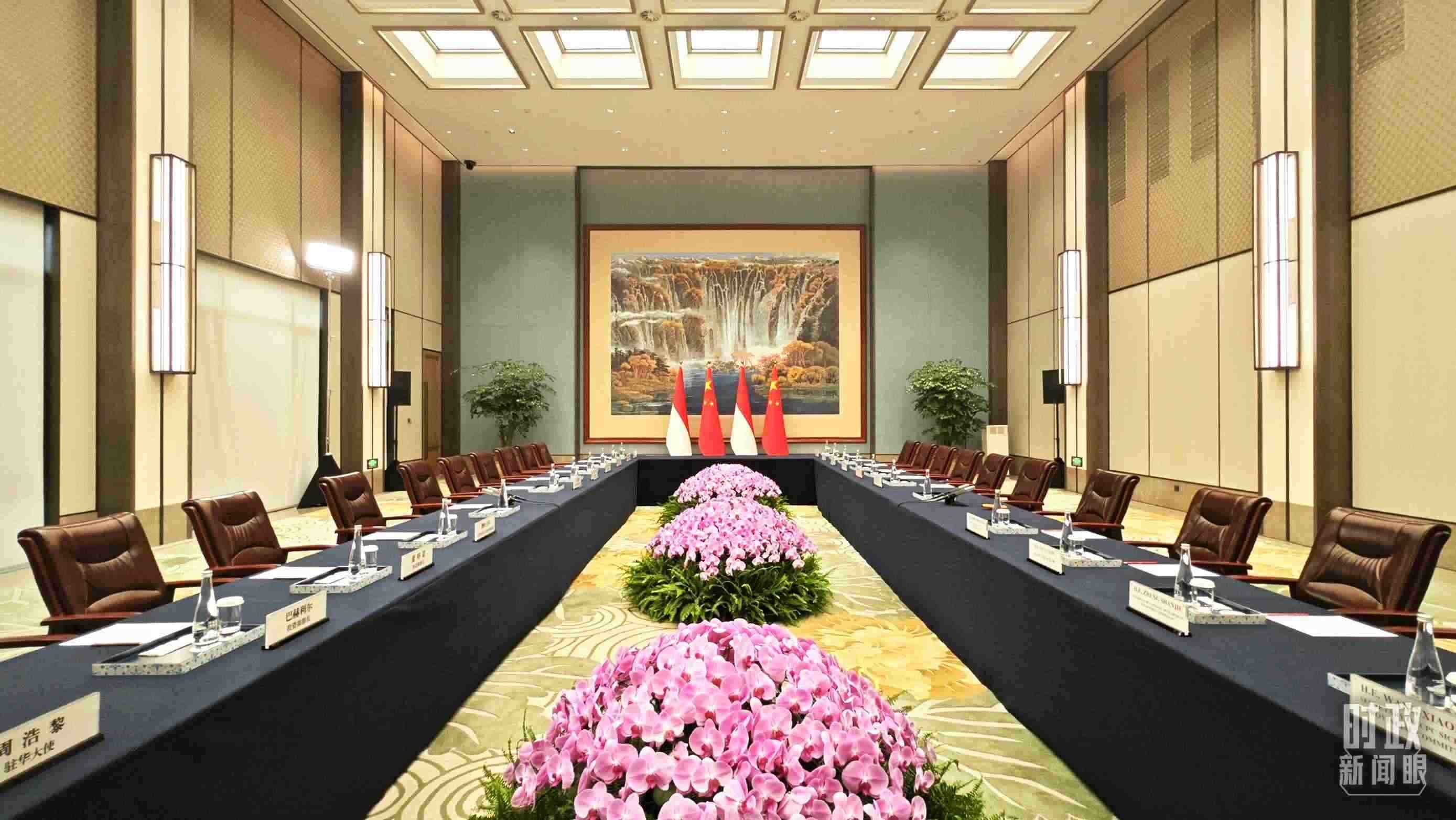 中印尼兩國元首在這里舉行會見。這是會見開始前的場景。（總臺央視記者許永松拍攝）