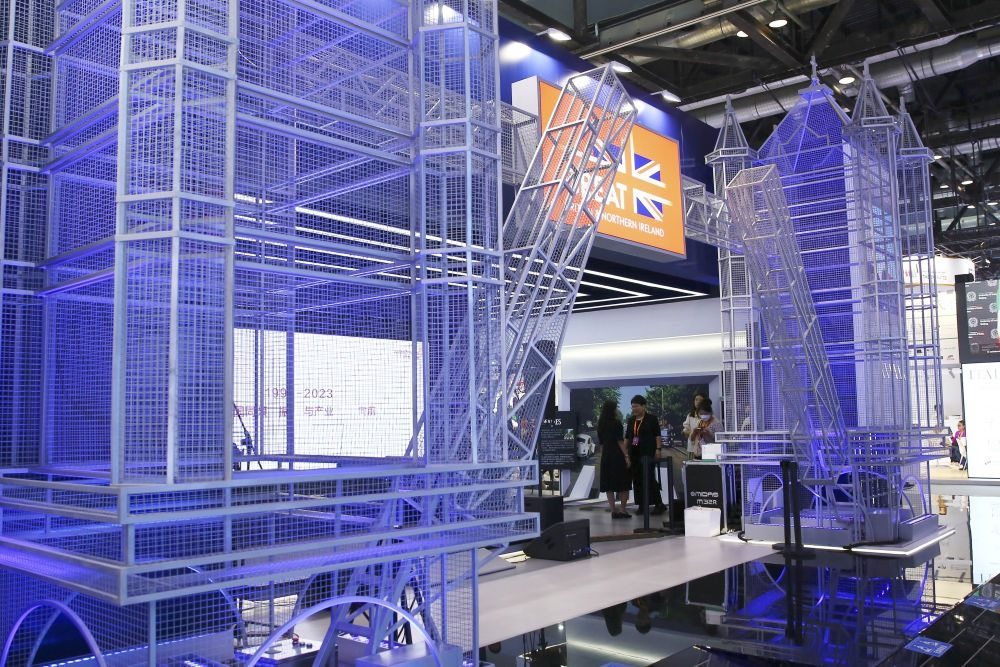 這是9月3日在國家會(huì)議中心綜合展區(qū)拍攝的英國展館。新華社記者 孫瑋彤 攝