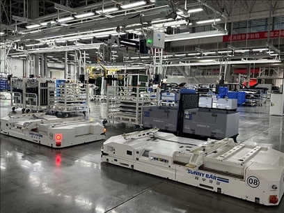 新能源汽車智能生產(chǎn)線。人民網(wǎng) 王紹紹攝