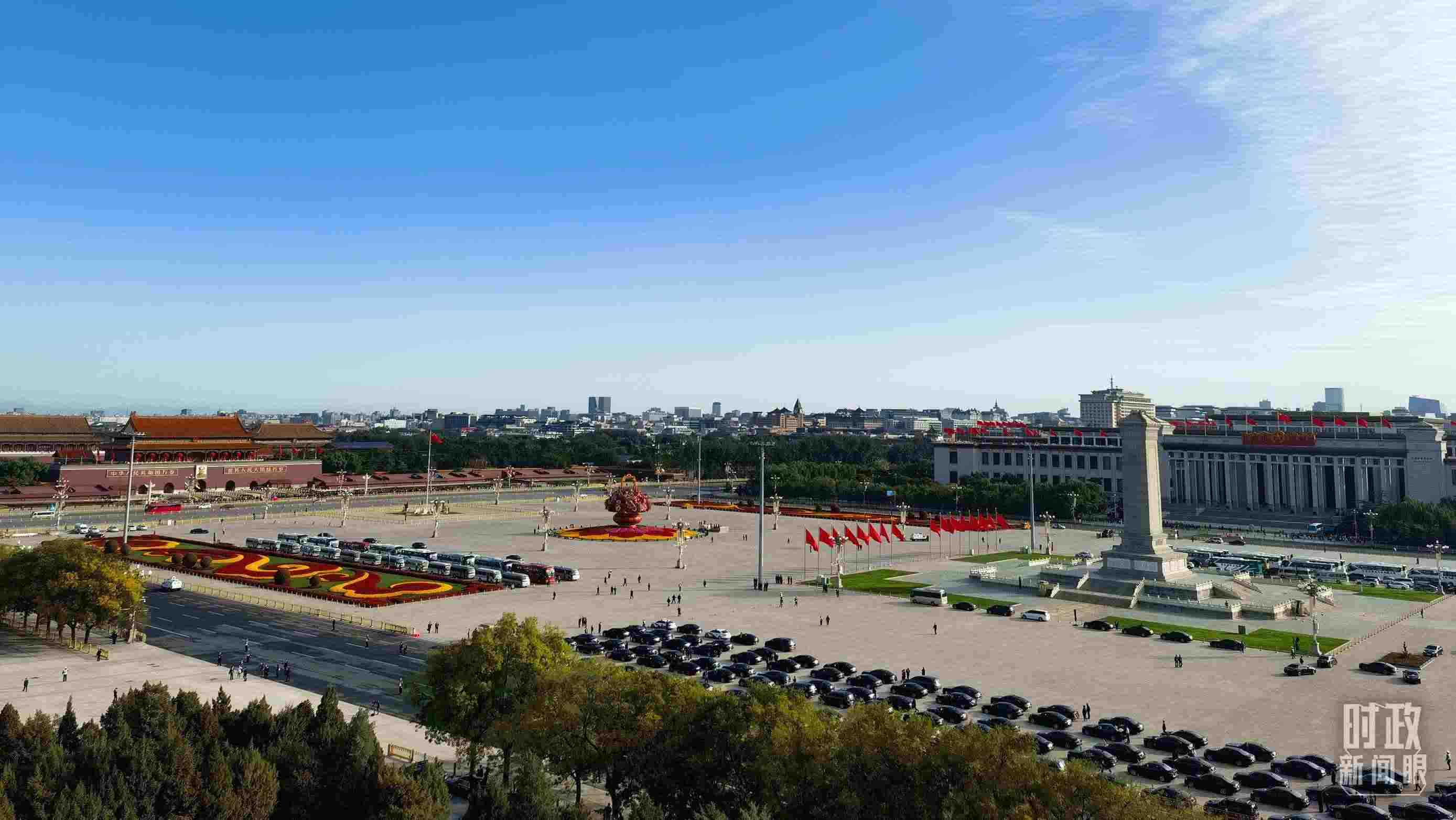 △18日的天安門廣場。（總臺央視記者周志國拍攝）