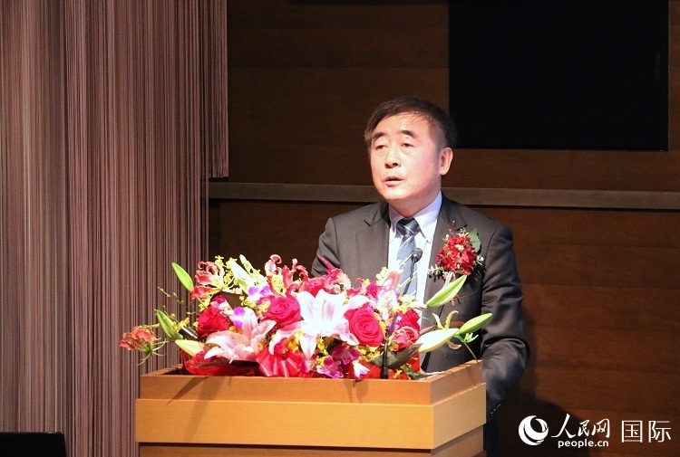 科盟會(huì)長(zhǎng)楊克儉發(fā)表致辭。人民網(wǎng) 許可攝