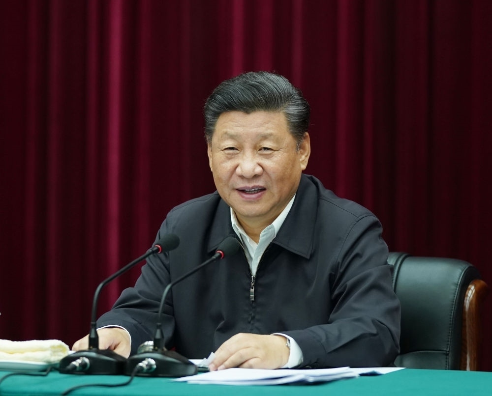 2019年9月18日上午，中共中央總書記、國家主席、中央軍委主席習近平在鄭州主持召開黃河流域生態(tài)保護和高質量發(fā)展座談會并發(fā)表重要講話。新華社記者 謝環(huán)馳 攝