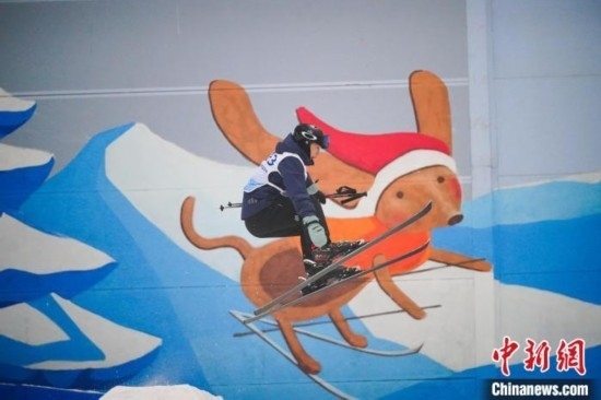 12月22日，云南省第一屆冬季運動會在昆明開幕。圖為選手在公開組男子自由式滑雪雪上技巧比賽中。中新社記者 劉冉陽 攝