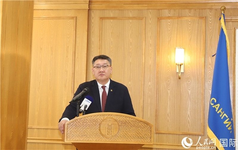 扎布赫楞部長(zhǎng)致辭。人民網(wǎng)記者 霍文攝