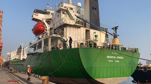 中蘇海運直航貨輪靠泊蘇里南碼頭。中國駐蘇里南大使館供圖