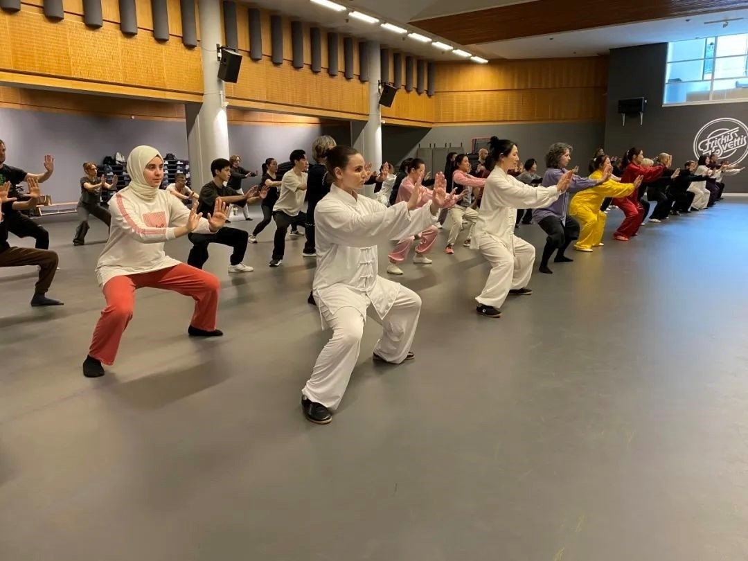 培訓(xùn)班學(xué)員學(xué)習(xí)太極拳。斯德哥爾摩中國文化中心供圖