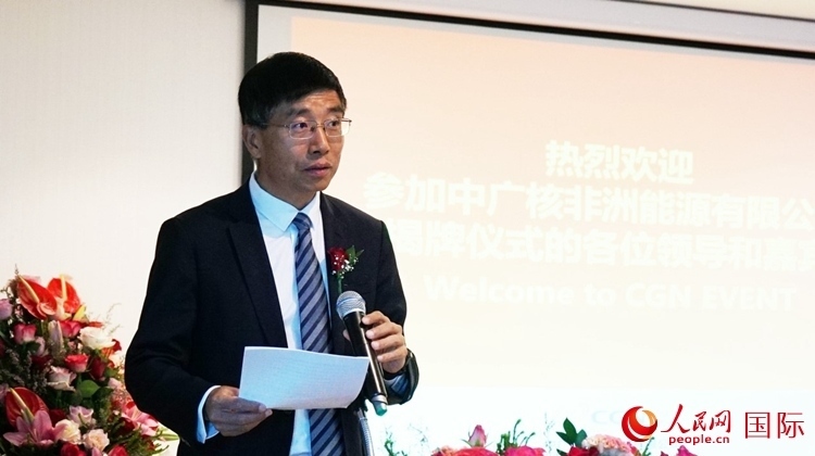 國家電網(wǎng)公司非洲辦事處主任汪文安致辭。人民網(wǎng) 劉暢攝