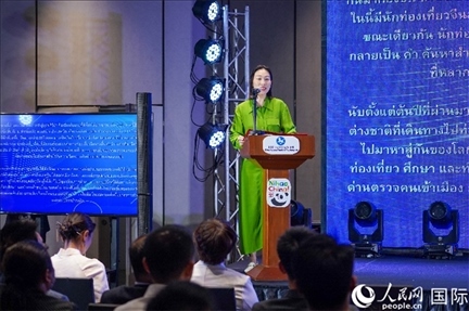 中國駐泰國大使館公使銜參贊常禹萌致辭。（普拉維攝）