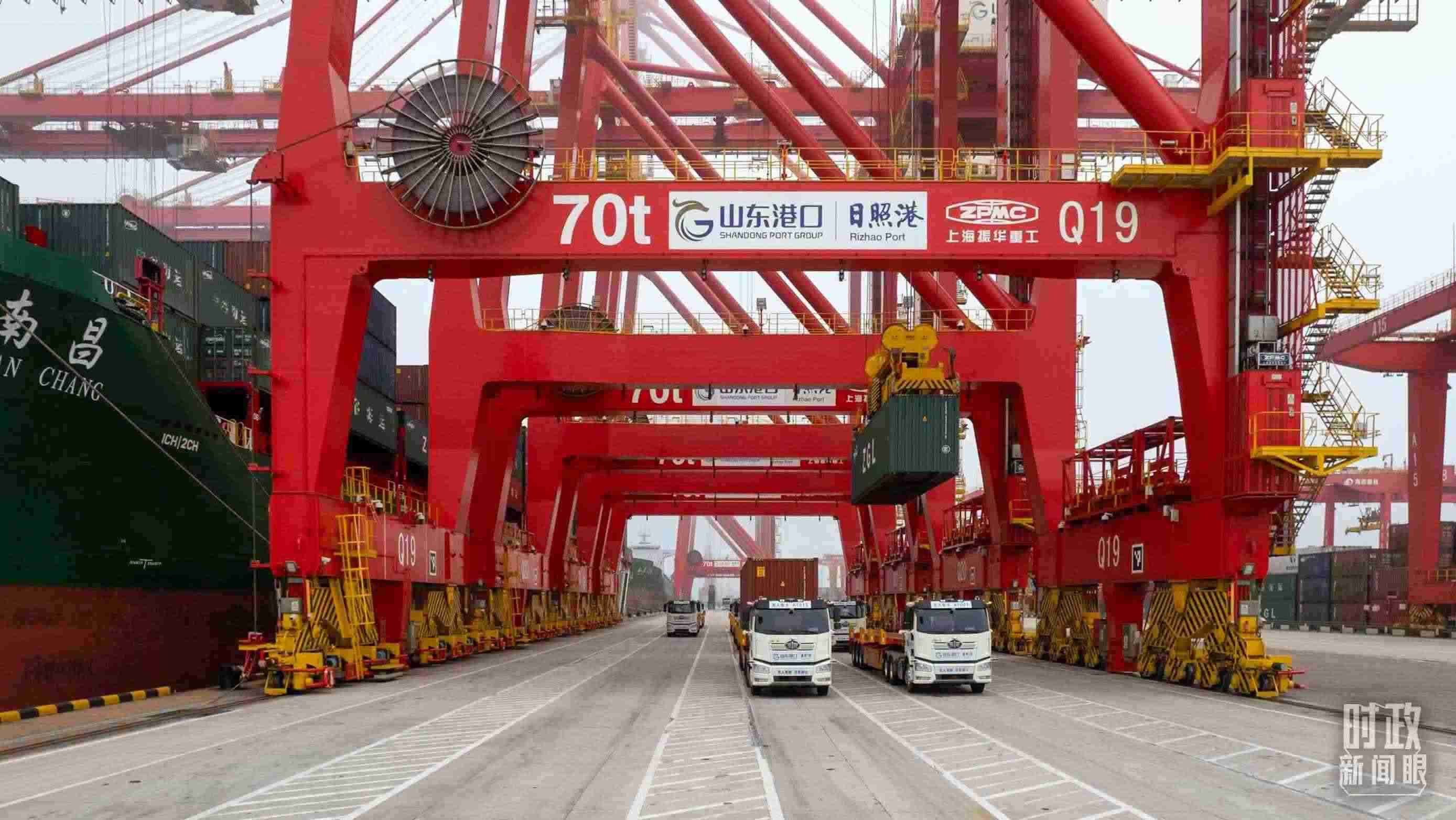 山東日照港。（總臺國廣記者李晉拍攝）