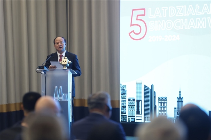 中國(guó)貿(mào)促會(huì)副會(huì)長(zhǎng)陳建安致辭。中國(guó)貿(mào)促會(huì)駐波蘭代表處供圖