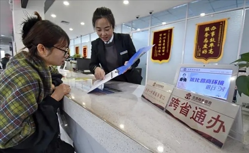 2024年3月25日，北京大興區(qū)，工作人員為群眾辦理跨省政務事宜。