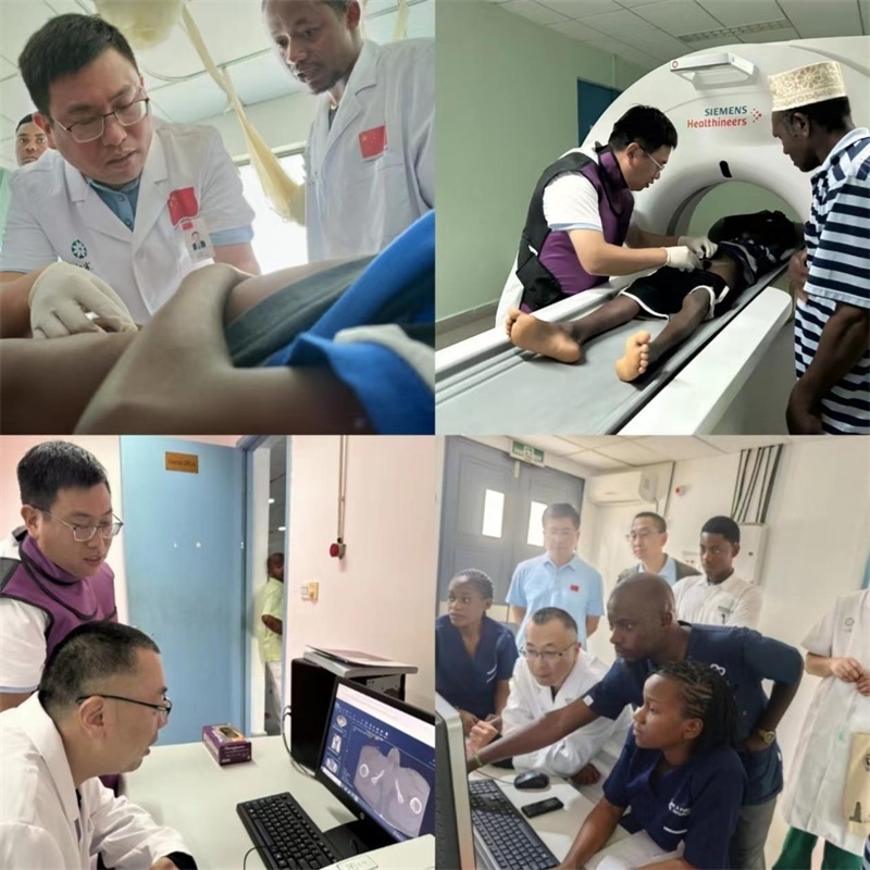 中國援桑醫(yī)療隊多科室專家與當(dāng)?shù)蒯t(yī)生共同為患者檢查。中國援桑醫(yī)療隊 供圖