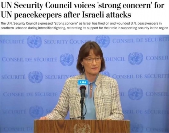 《華盛頓郵報(bào)》報(bào)道截圖（題圖為本月安理會(huì)輪值主席、瑞士常駐聯(lián)合國(guó)代表帕絲卡萊·貝里斯維爾）