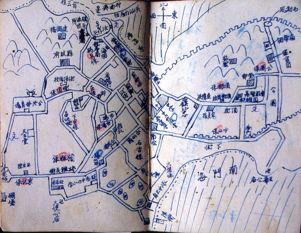谷文昌在筆記本上繪制的東山建設(shè)規(guī)劃圖（資料照片）。