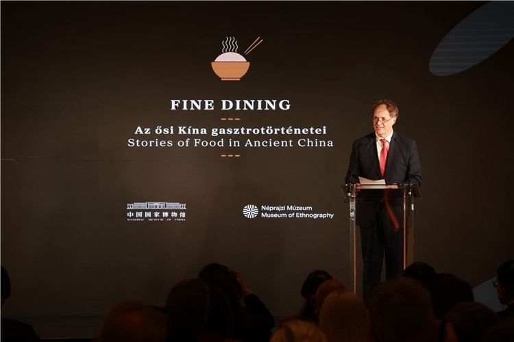 匈牙利文化和創(chuàng)新部副國務(wù)秘書喬鮑致辭。圖片由中國駐匈牙利大使館提供。