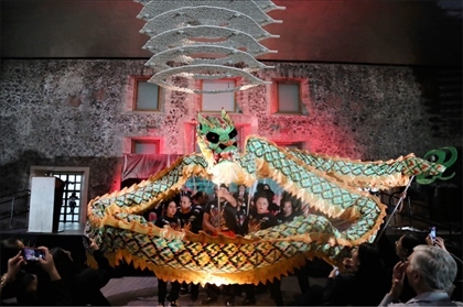 墨西哥華人社團(tuán)的舞龍舞獅表演。主辦方供圖