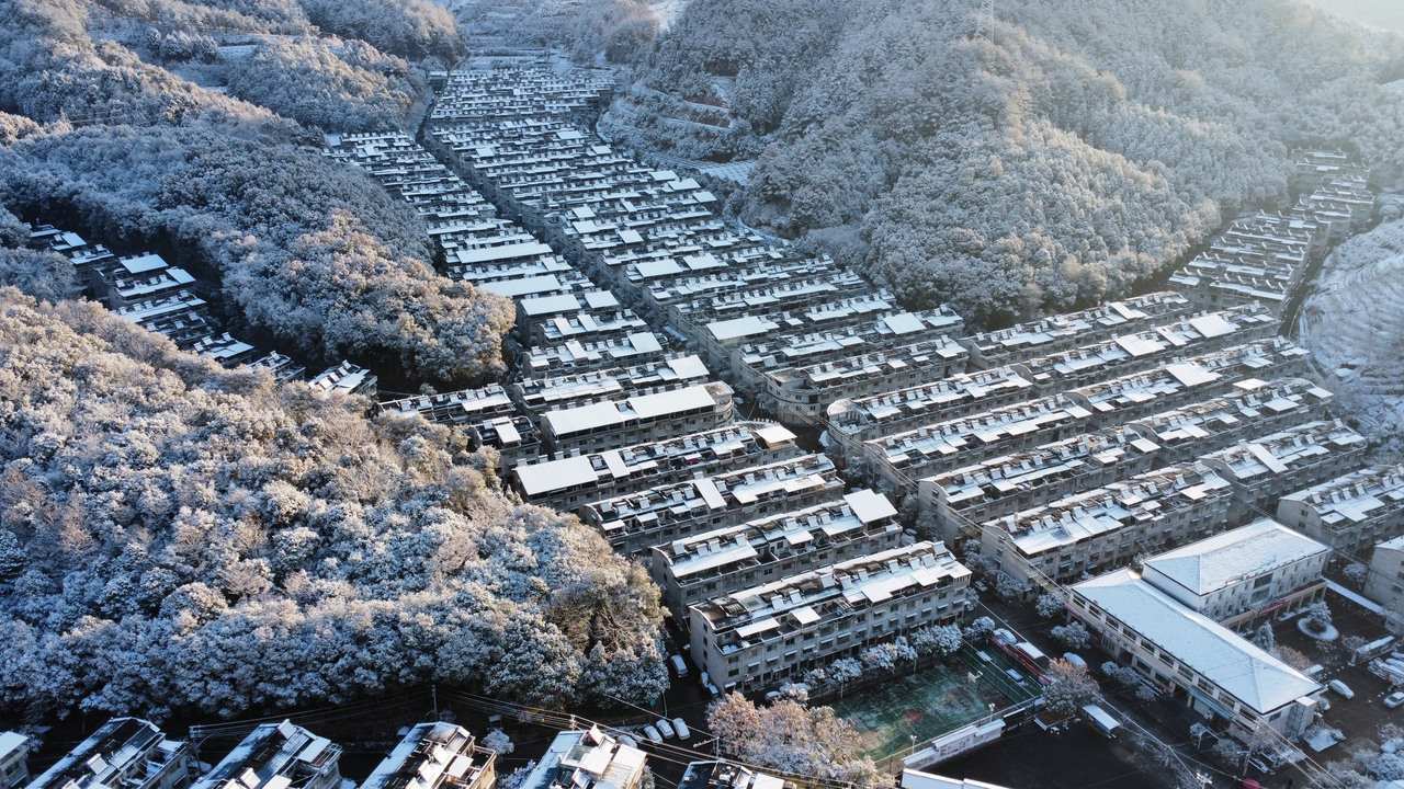 慶元縣濛洲街道同濟新村，雪后初霽。慶元縣融媒體中心 供圖