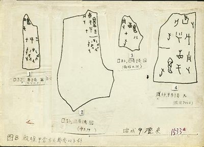 周堯為《中國昆蟲學(xué)史》摹寫的甲骨文材料。老科學(xué)家學(xué)術(shù)成長資料采集工程供圖