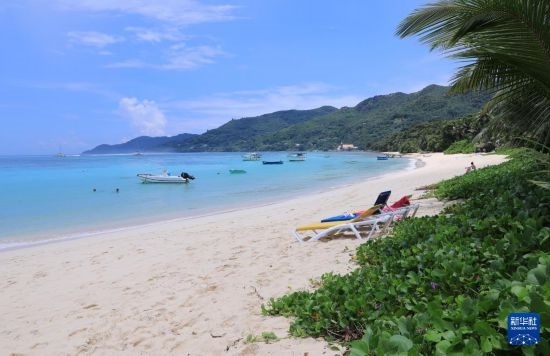 3月19日，游客在塞舌爾馬埃島海邊休閑。新華社記者 董江輝 攝