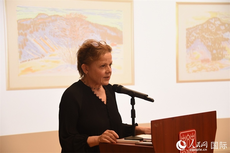 瑞典著名畫家比麗塔·穆爾的藝術(shù)講座。人民網(wǎng)記者 殷淼攝