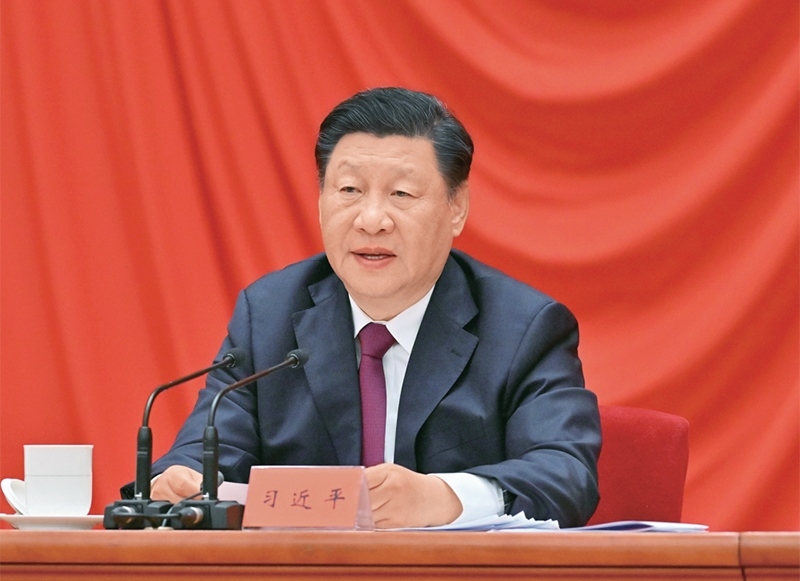 2022年5月10日，慶祝中國共產(chǎn)主義青年團成立100周年大會在北京人民大會堂隆重舉行。中共中央總書記、國家主席、中央軍委主席習(xí)近平在大會上發(fā)表重要講話。 新華社記者 岳月偉/攝