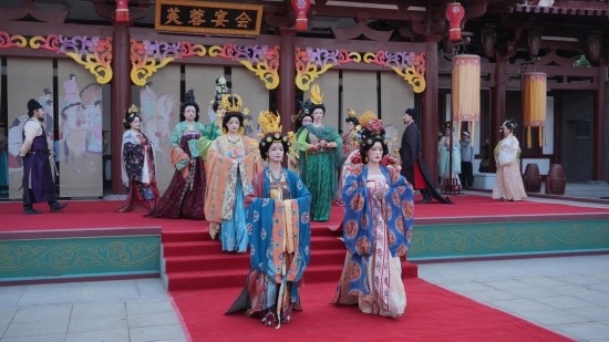 大唐芙蓉園舉辦的漢服展演活動。受訪者供圖