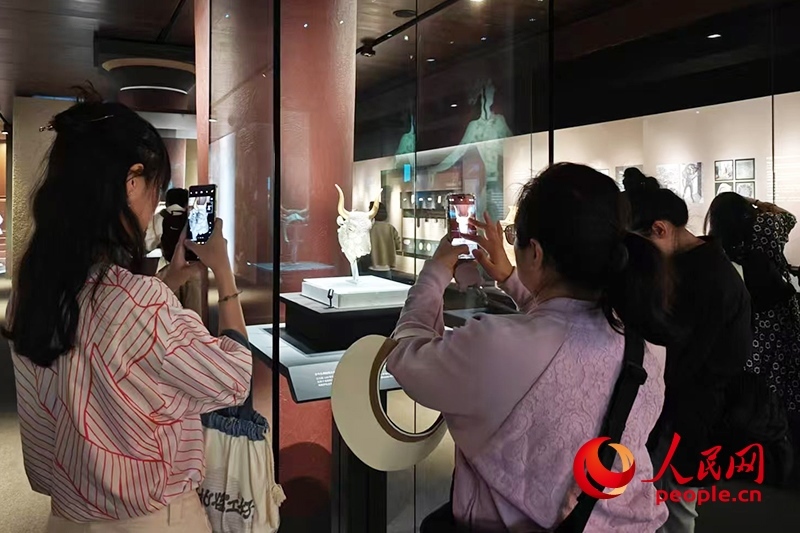 觀眾在故宮博物院參觀展覽。人民網(wǎng)記者 韋衍行攝