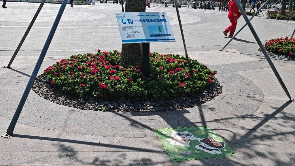 廣安“雨水收集調(diào)蓄樹池”，已在市內(nèi)公園落地運(yùn)用。受訪者供圖