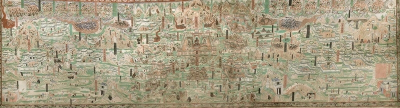 莫高窟第61窟內(nèi)的《五臺山圖》。