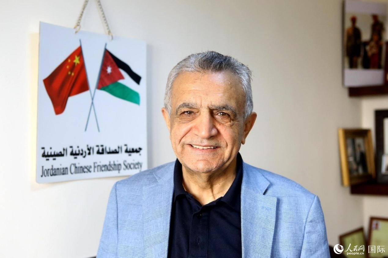 圖為約中友協(xié)主席賈邁勒·達(dá)穆爾。人民網(wǎng)納達(dá)爾·達(dá)烏德攝